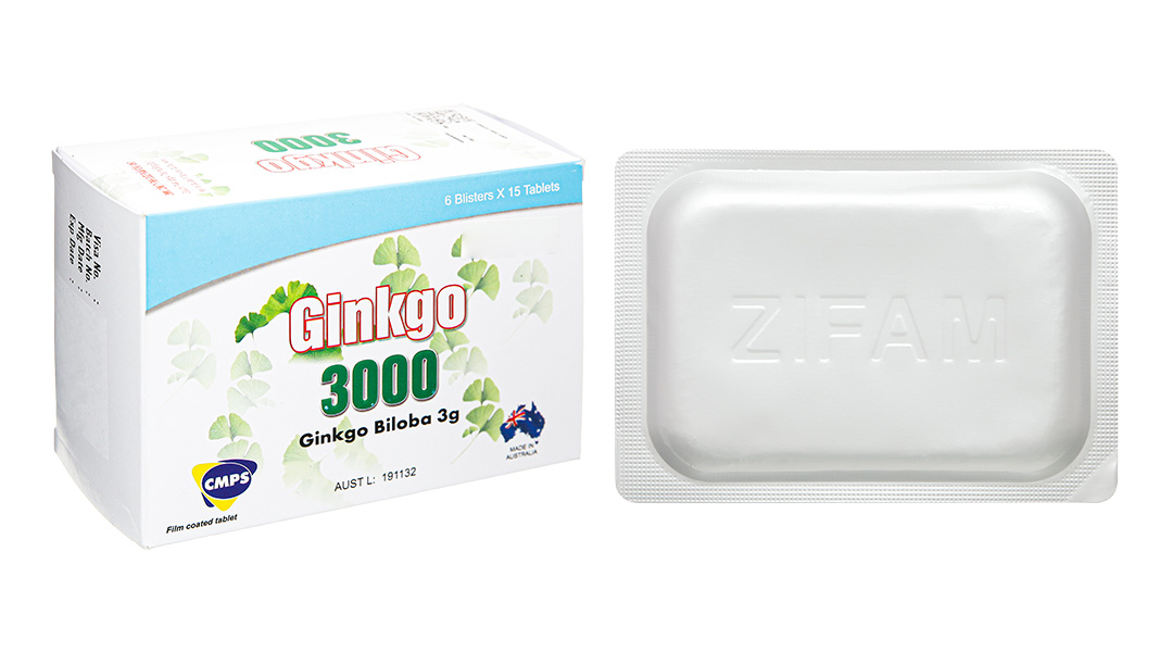 Ginkgo 3000 tuần hoàn máu não, giảm biến chứng đột quỵ (6 vỉ x 15 viên)