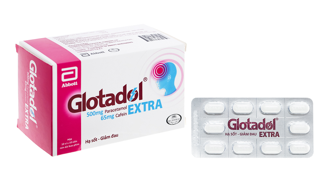 Glotadol Extra giảm đau, hạ sốt (10 vỉ x 10 viên)