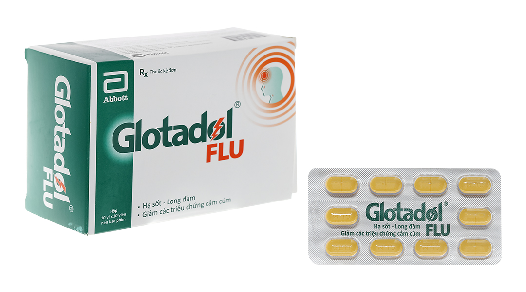 Glotadol Flu trị cảm cúm, cảm lạnh (10 vỉ x 10 viên)