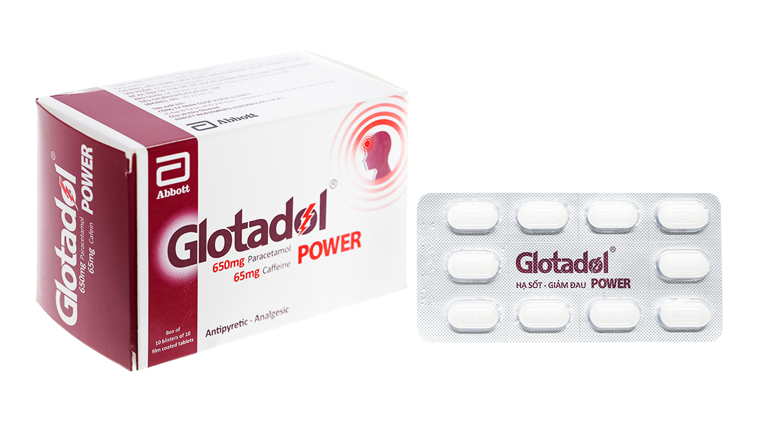 Glotadol Power giảm đau, hạ sốt (10 vỉ x 10 viên)