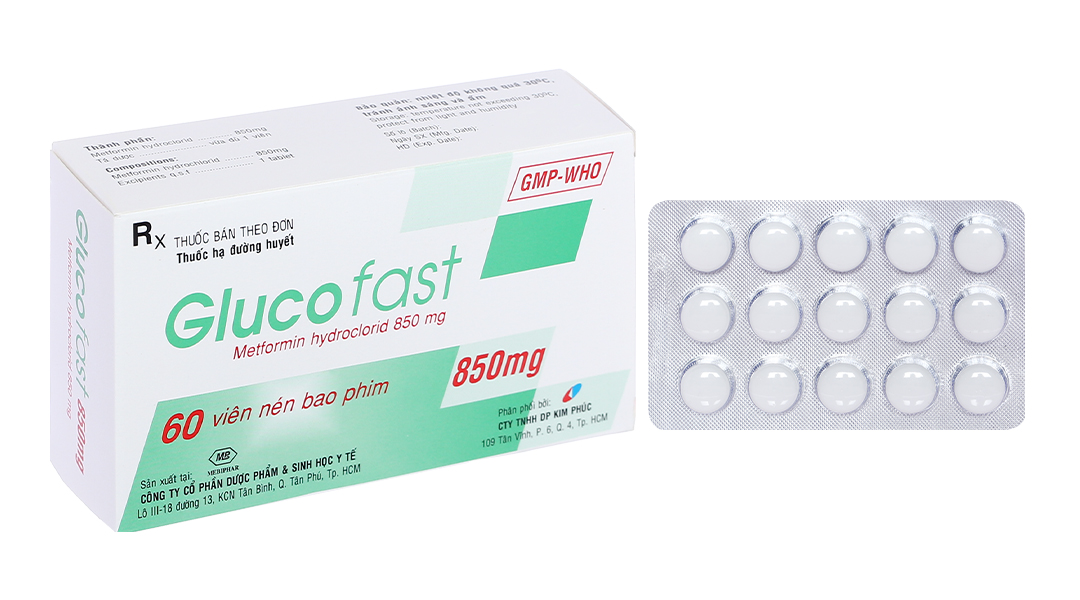 Glucofast 850mg trị đái tháo đường (4 vỉ x 15 viên)