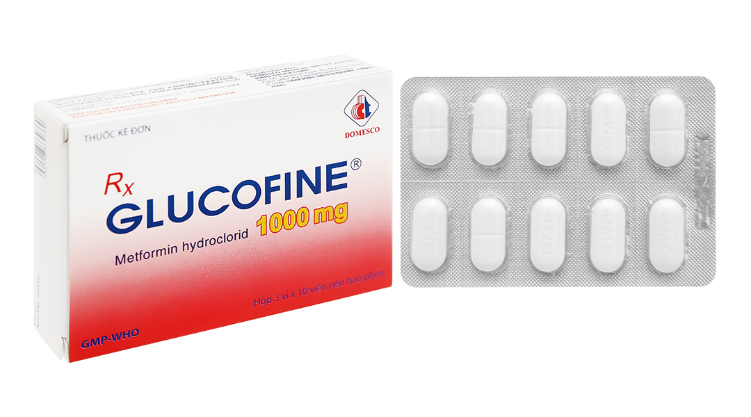 Glucofine 1000mg trị đái tháo đường (3 vỉ x 10 viên)