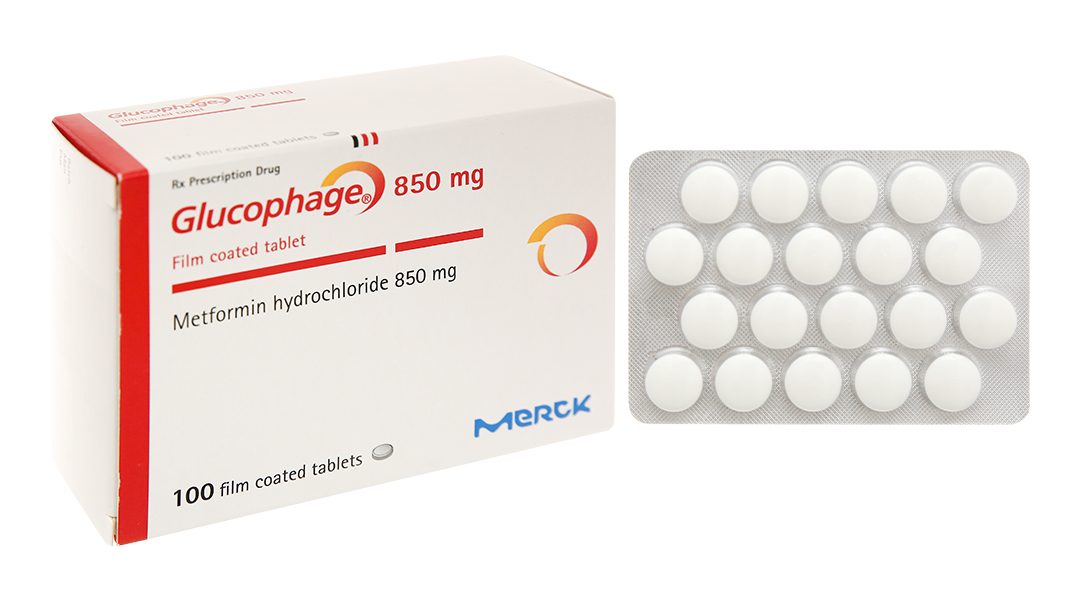 Glucophage 850mg trị đái tháo đường (5 vỉ x 20 viên)