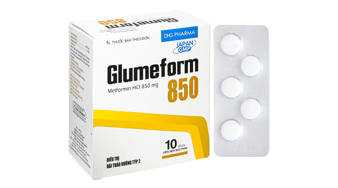 Glumeform 850 trị đái tháo đường (10 vỉ x 5 viên)