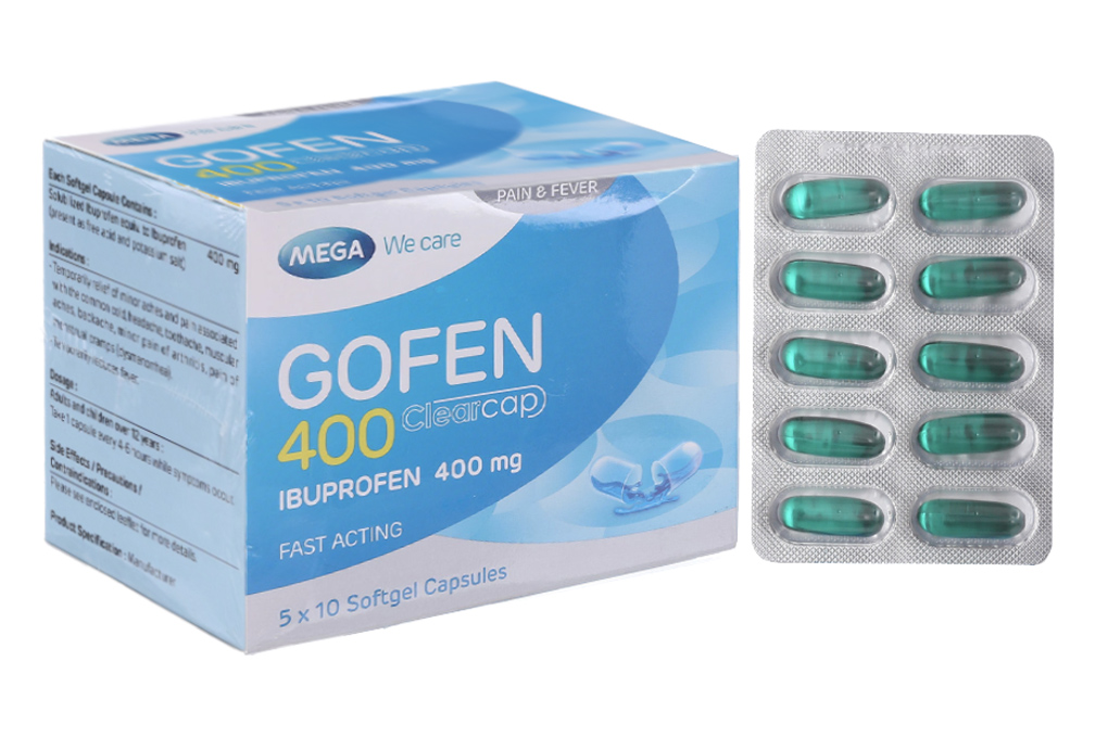 Gofen 400 Clearcap giảm đau, hạ sốt, kháng viêm (5 vỉ x 10 viên)