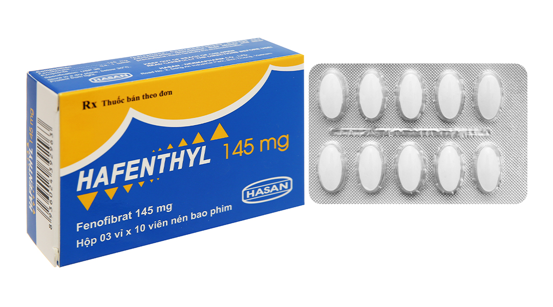 Hafenthyl 145mg trị rối loạn lipid máu (3 vỉ x 10 viên)