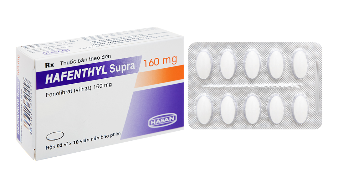 Hafenthyl Supra 160mg trị rối loạn lipid máu (3 vỉ x 10 viên)