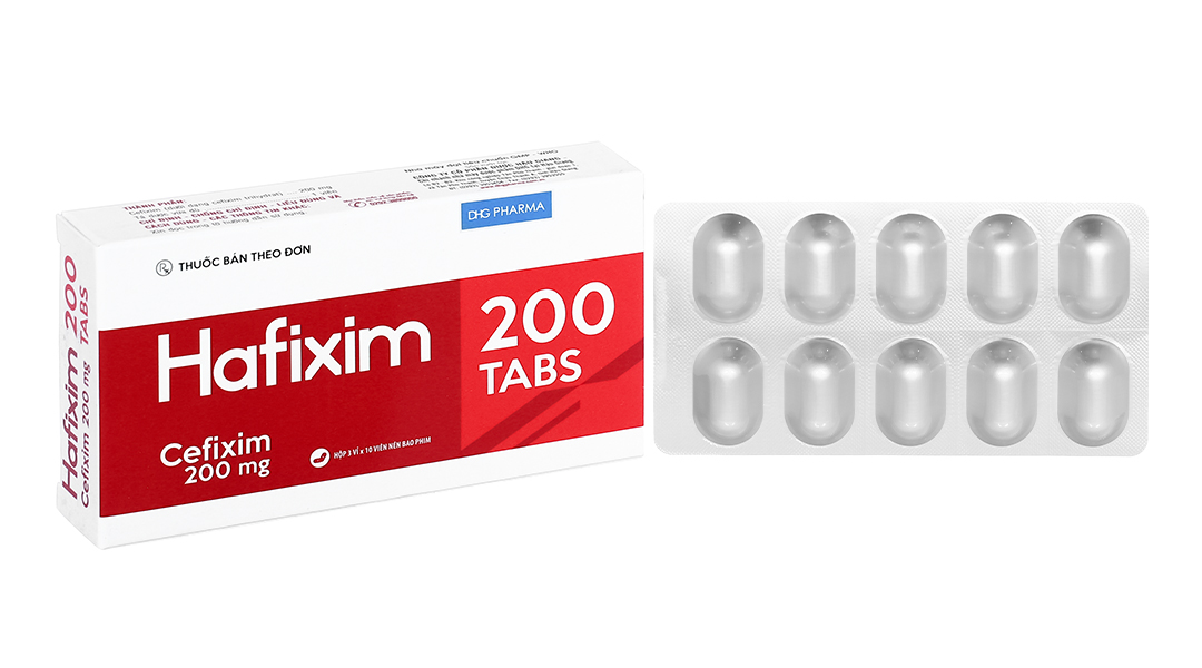 Hafixim 200 Tabs trị nhiễm khuẩn (3 vỉ x 10 viên)