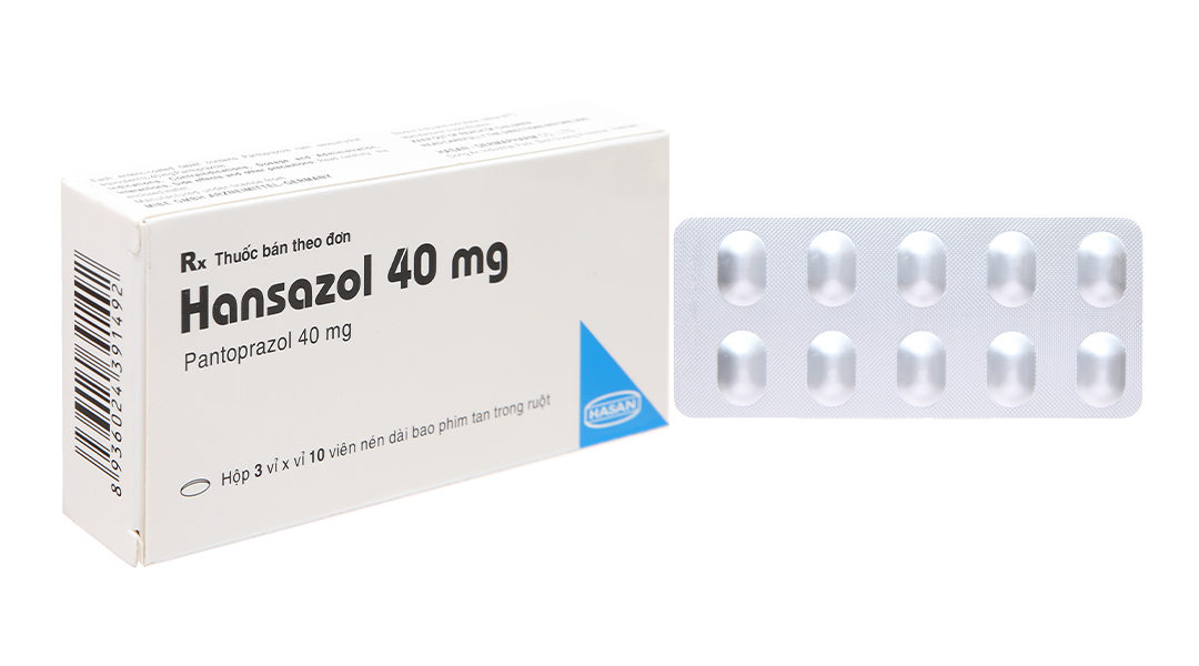 Hansazol 40mg trị trào ngược dạ dày, thực quản (3 vỉ x 10 viên)