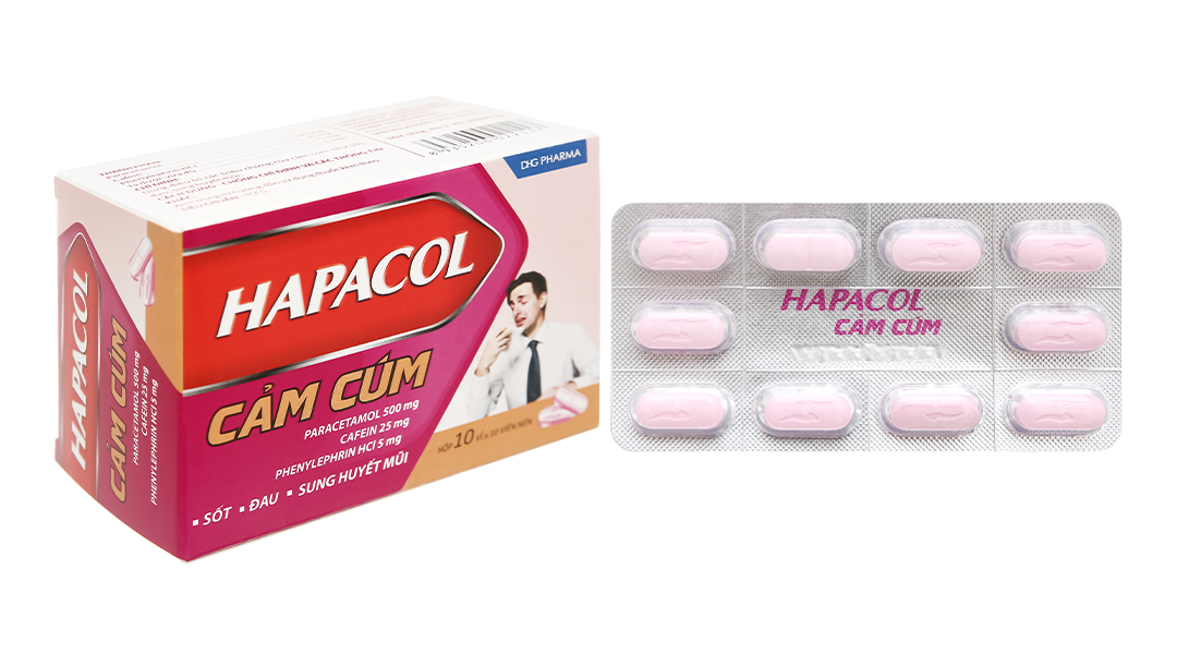 Hapacol Cảm Cúm trị cảm cúm, cảm lạnh (10 vỉ x 10 viên)