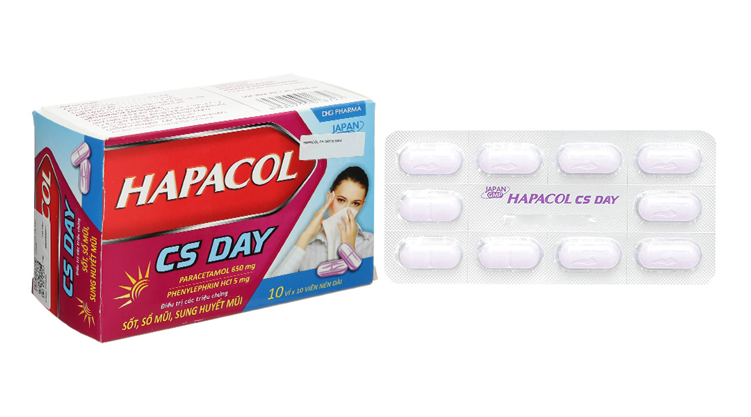 Hapacol CS Day trị cảm lạnh, cảm cúm (10 vỉ x 10 viên)