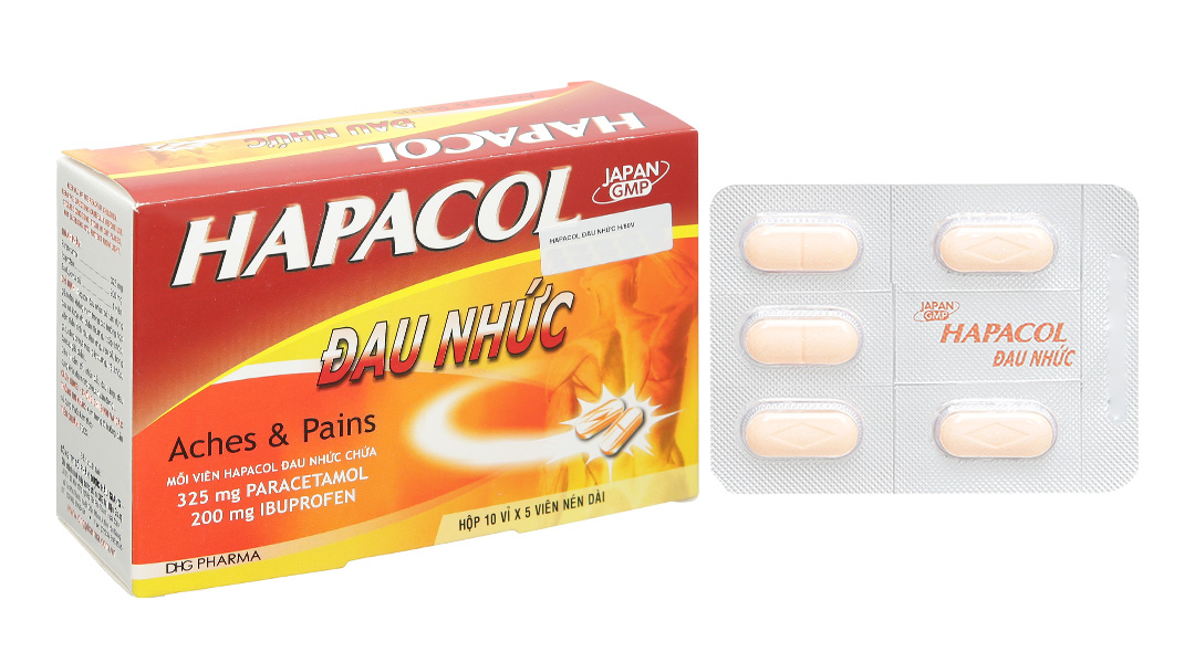 Hapacol Đau Nhức giảm đau, kháng viêm xương khớp (5 vỉ x 10 viên)