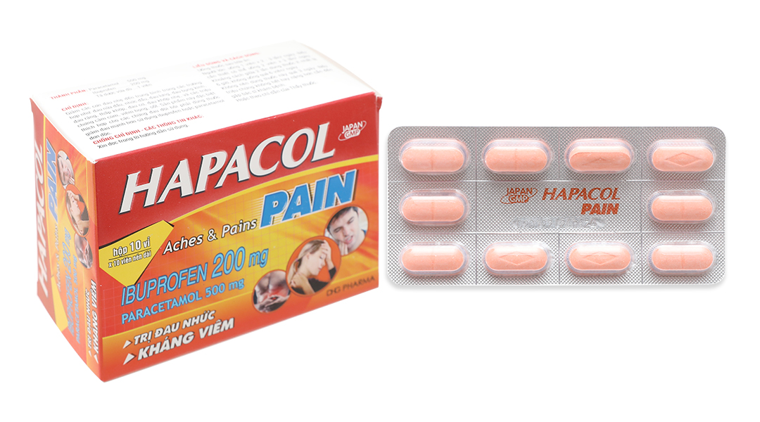 Hapacol Pain trị cơn đau nhẹ đến trung bình (10 vỉ x 10 viên)