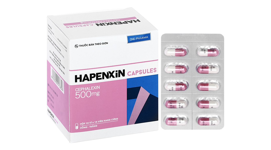 Hapenxin 500mg trị nhiễm khuẩn (10 vỉ x 10 viên)