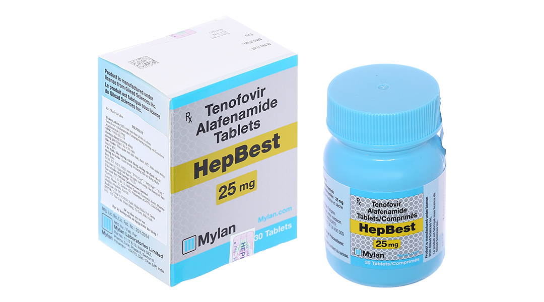 HepBest 25mg thuốc kháng virus, trị viêm gan B chai 30 viên