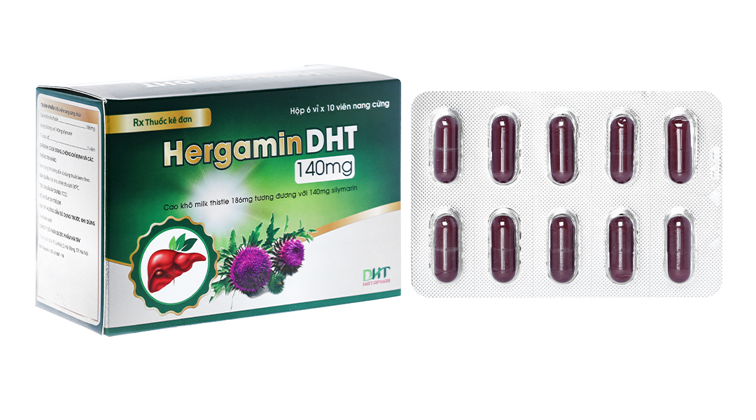 HergaminDHT 140mg hỗ trợ trị bệnh lý về gan (6 vỉ x 10 viên)