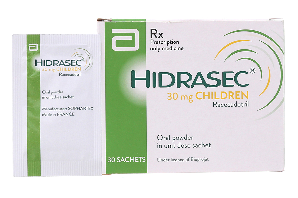 Bột cốm Hidrasec Children 30mg trị tiêu chảy cho trẻ em hộp 30 gói