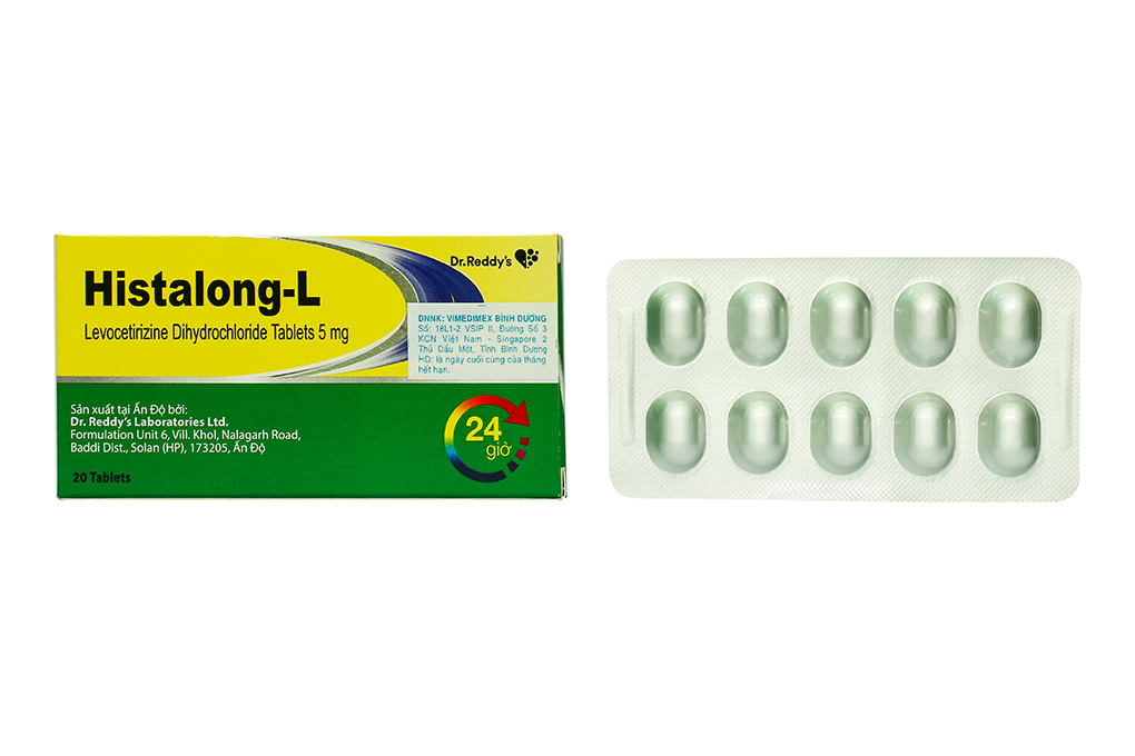 Histalong-L 5mg trị viêm mũi dị ứng, mày đay (2 vỉ x 10 viên)