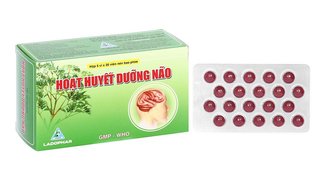 Hoạt Huyết Dưỡng Não Ladophar cải thiện trí nhớ (5 vỉ x 20 viên)