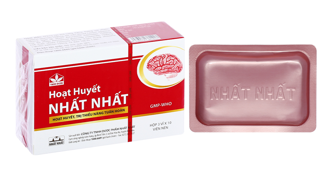 Hoạt Huyết Nhất Nhất phòng và trị thiểu năng tuần hoàn não (3 vỉ x 10 viên)