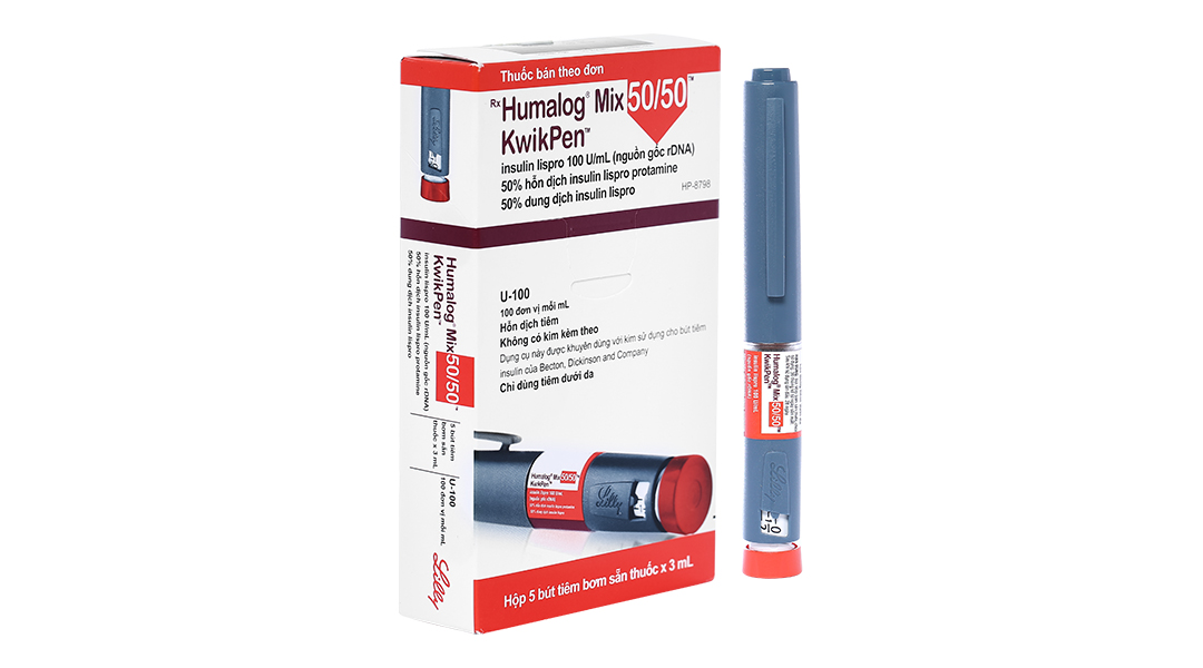 Bút tiêm Humalog Mix 50/50 KwikPen 100IU/ml trị đái tháo đường (5 cây x 3ml)