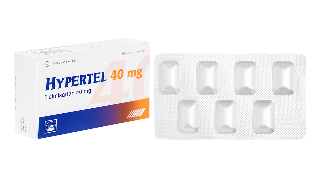 Hypertel 40mg trị tăng huyết áp (4 vỉ x 7 viên)