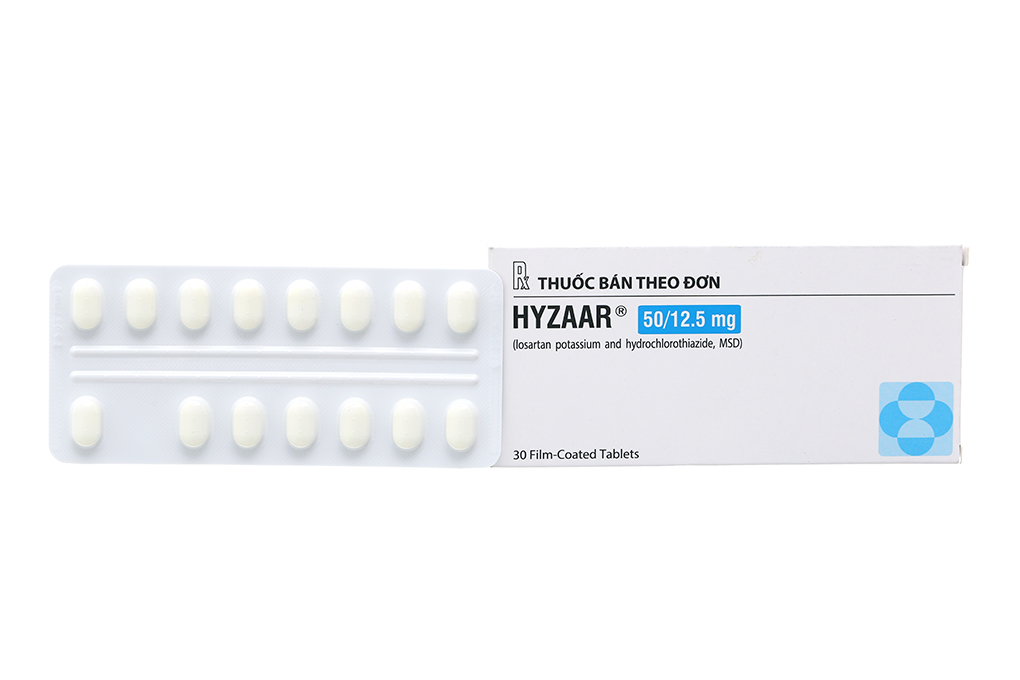 Hyzaar 50/12.5mg trị tăng huyết áp (2 vỉ x 15 viên)