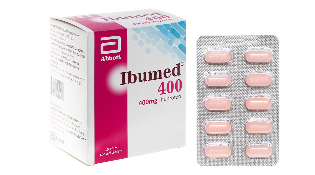 Ibumed 400 giảm đau, hạ sốt, kháng viêm (10 vỉ x 10 viên)