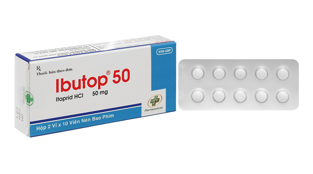 Ibutop 50 trị triệu chứng trong viêm dạ dày (2 vỉ x 10 viên)