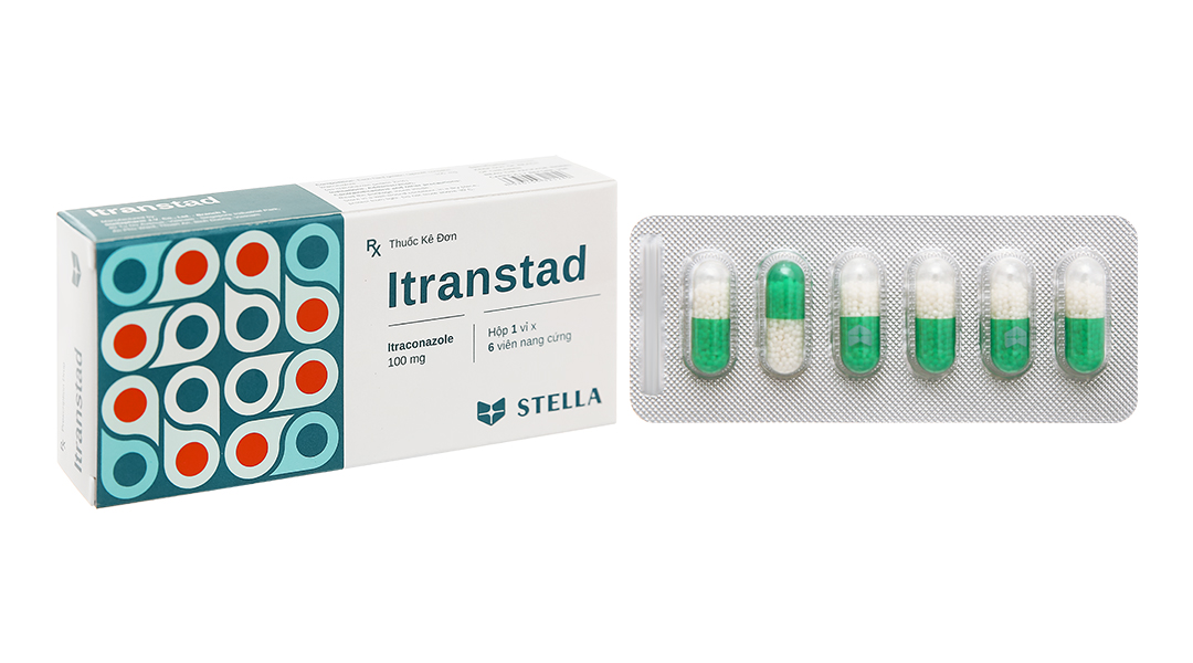 Itranstad 100mg trị nhiễm nấm (1 vỉ x 6 viên)