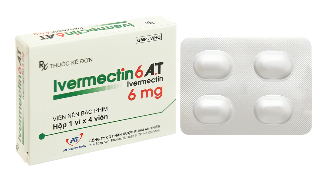 Ivermectin 6 A.T trị giun sán (1 vỉ x 4 viên)