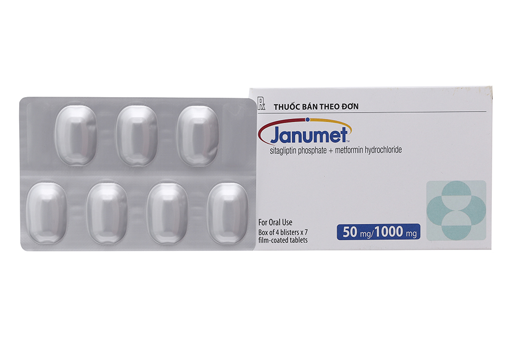 Janumet 50mg/1000mg trị đái tháo đường (4 vỉ x 7 viên)