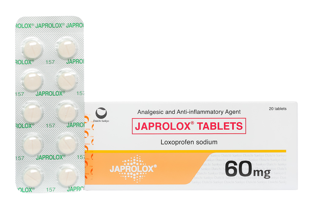 Japrolox 60mg giảm đau, hạ sốt, kháng viêm (2 vỉ x 10 viên)