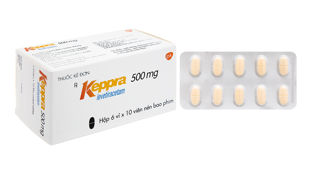 Keppra 500mg trị động kinh (6 vỉ x 10 viên)