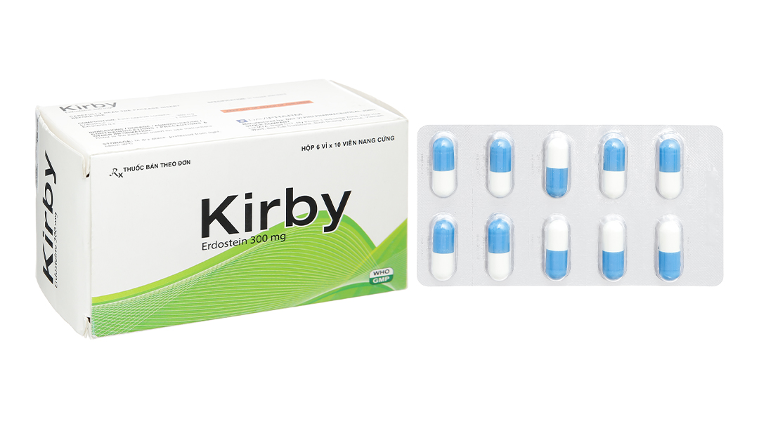 Kirby 300mg loãng đàm trong bệnh lý hô hấp (6 vỉ x 10 viên)