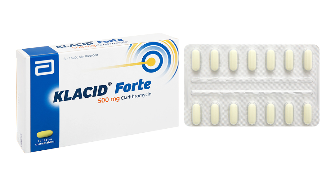 Klacid Forte 500mg trị nhiễm khuẩn (1 vỉ x 14 viên)