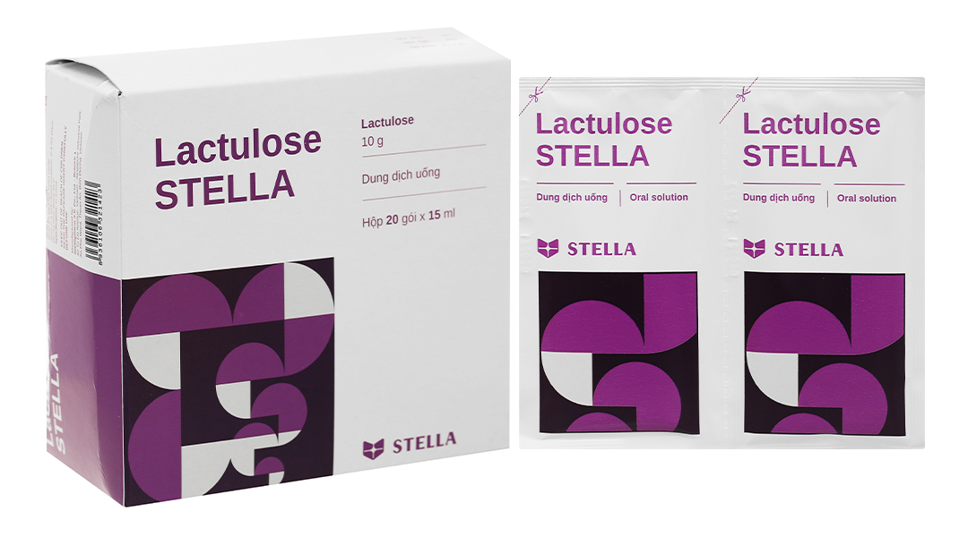 Dung dịch uống Lactulose Stella 10g trị táo bón (20 gói x 15ml)