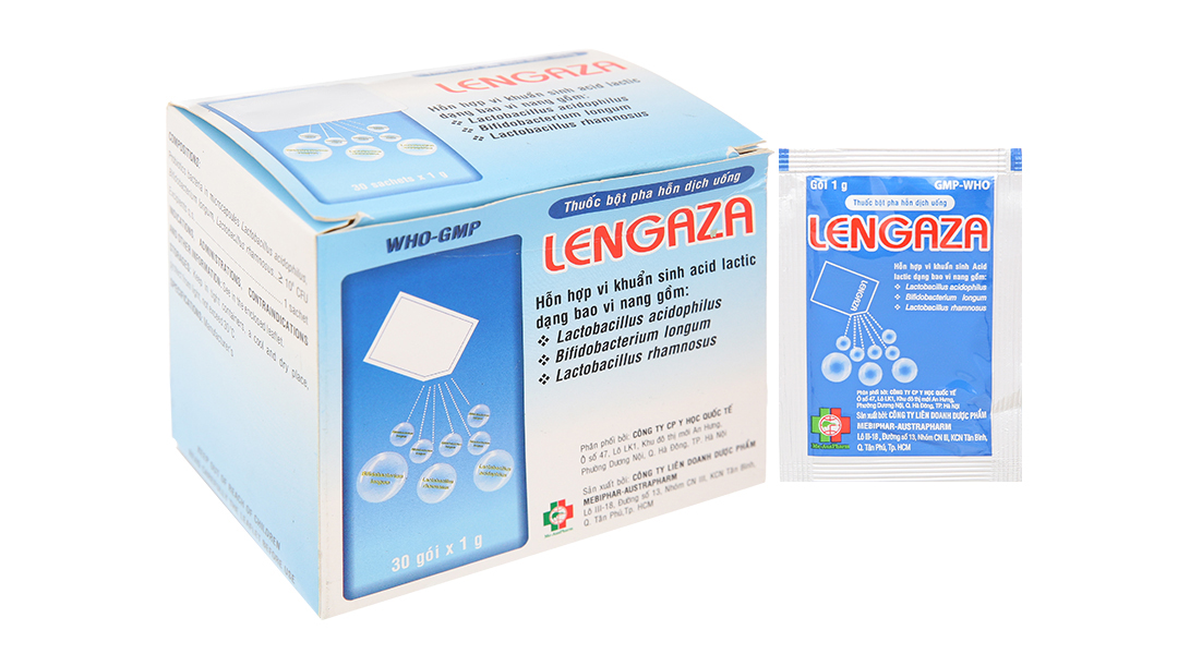 Bột pha hỗn dịch Lengaza bổ sung lợi khuẩn đường tiêu hóa (30 gói x 1g)