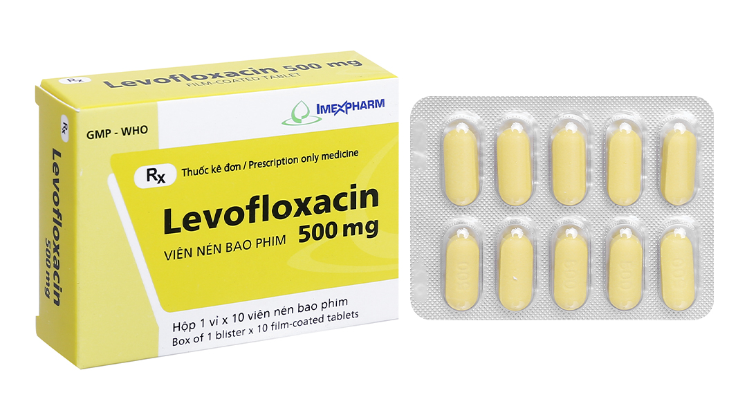 Levofloxacin Imexpharm 500mg trị nhiễm khuẩn (1 vỉ x 10 viên)