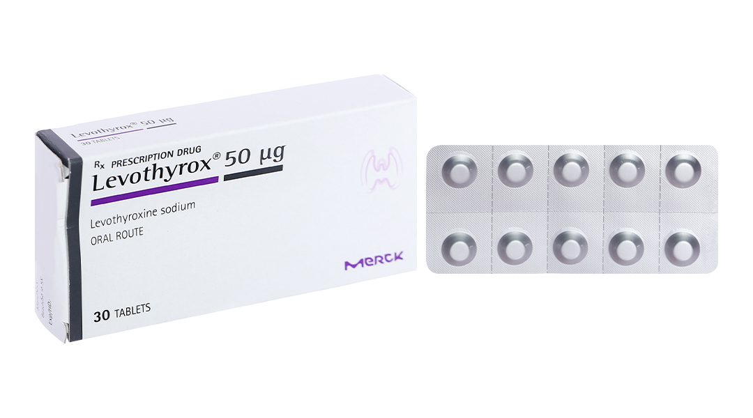 Levothyrox 50mcg trị bệnh lý tuyến giáp (3 vỉ x 10 viên)