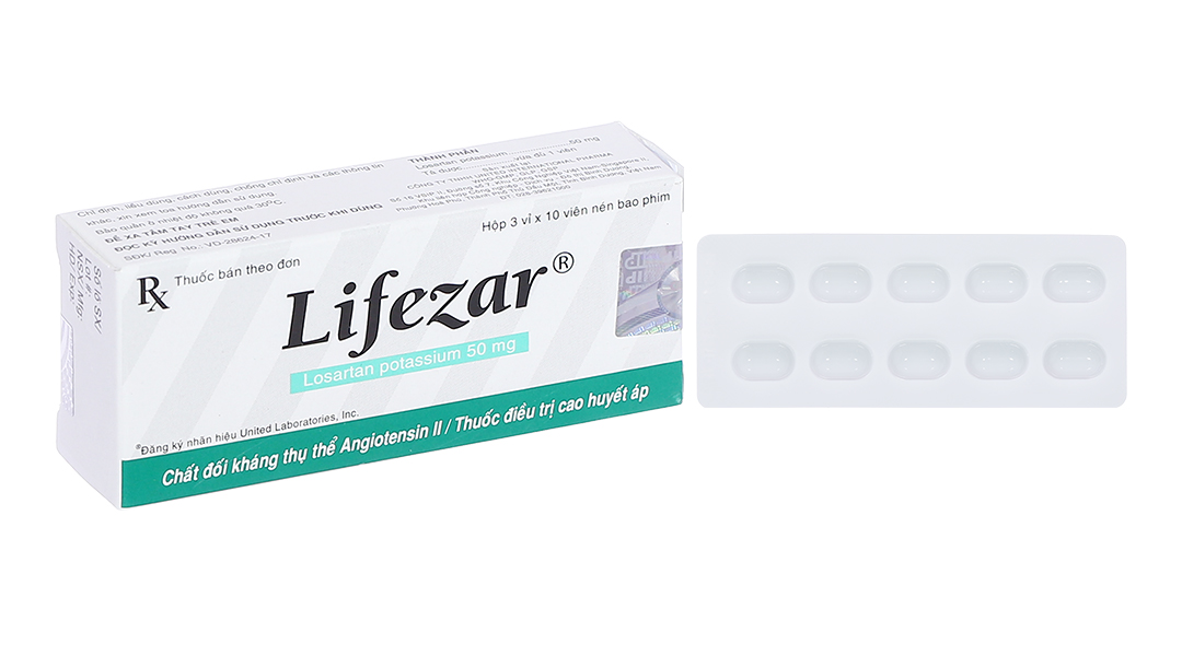 Lifezar 50mg trị tăng huyết áp (3 vỉ x 10 viên)