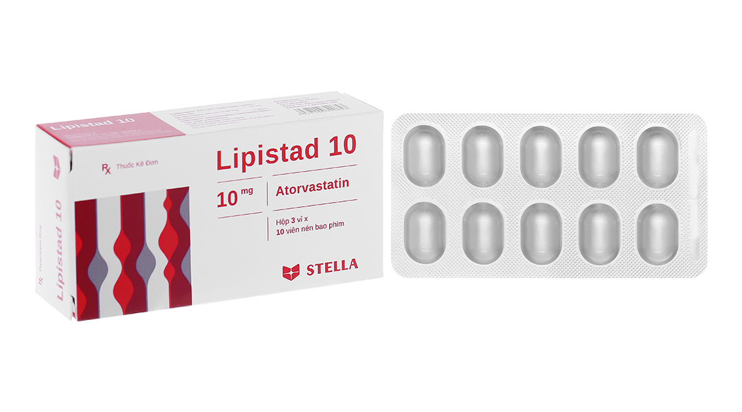 Lipistad 10 trị rối loạn lipid máu (3 vỉ x 10 viên)