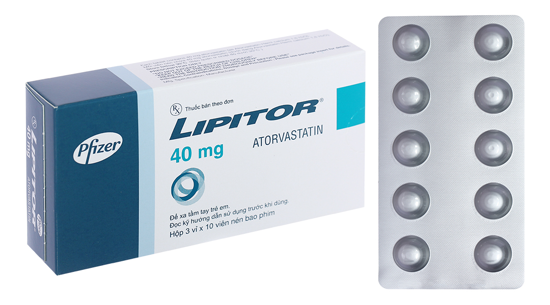 Lipitor 40mg trị rối loạn lipid máu (3 vỉ x 10 viên)