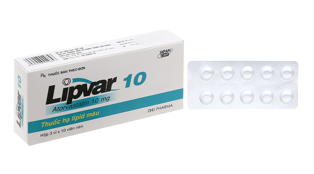 Lipvar 10 trị rối loạn lipid máu (3 vỉ x 10 viên)