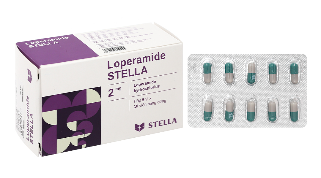 Loperamide Stella 2mg trị tiêu chảy (5 vỉ x 10 viên)