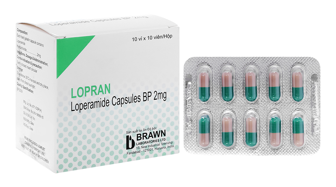 Lopran 2mg trị tiêu chảy (10 vỉ x 10 viên)