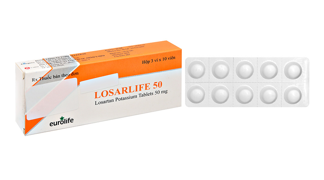 Losarlife 50 trị tăng huyết áp (3 vỉ x 10 viên)