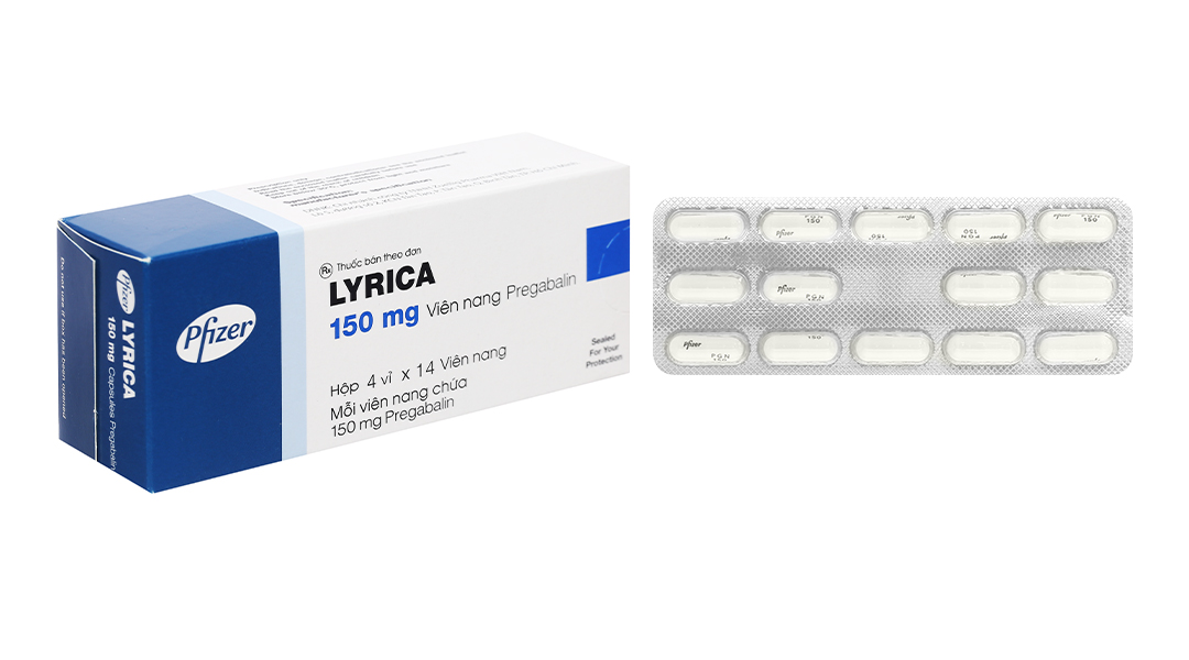 Lyrica 150mg trị động kinh, đau dây thần kinh (4 vỉ x 14 viên)