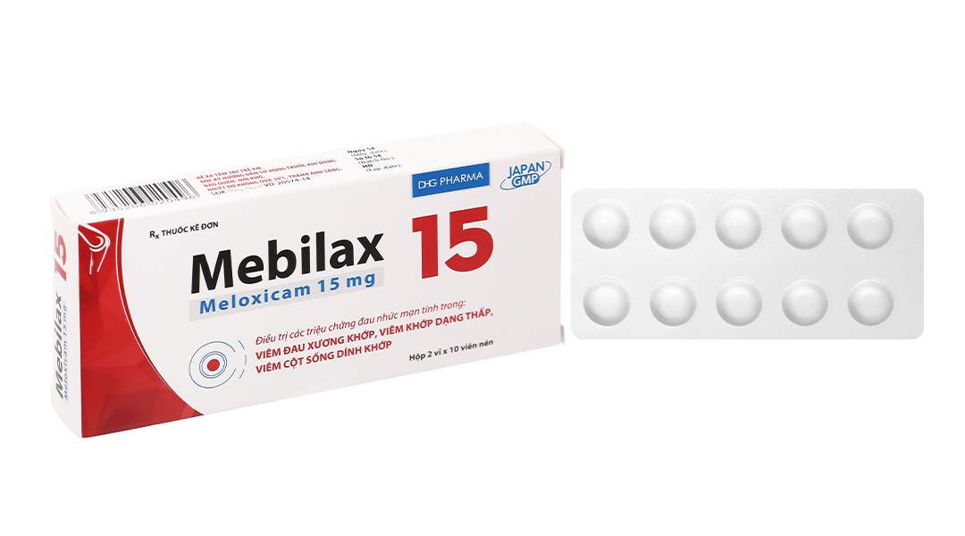 Mebilax 15 giảm đau, kháng viêm xương khớp (2 vỉ x 10 viên)