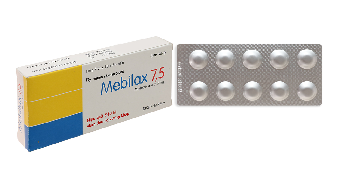 Mebilax 7.5 giảm đau, kháng viêm xương khớp (2 vỉ x 10 viên)